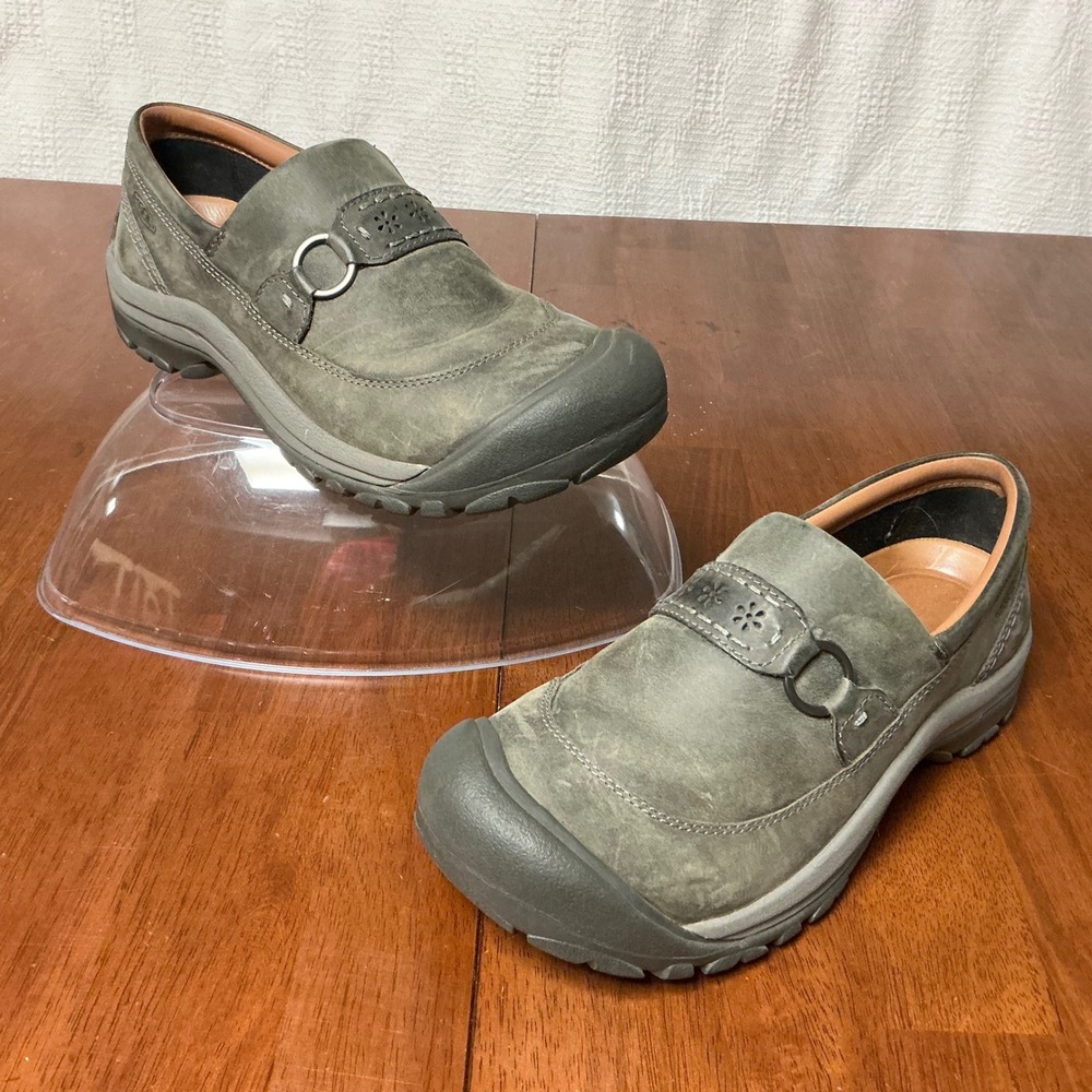 KEEN Presidio II Mule Womens 10 Gray Nubuck Leather Slip On Clog Shoes 1020486 - Picture 1 of 9